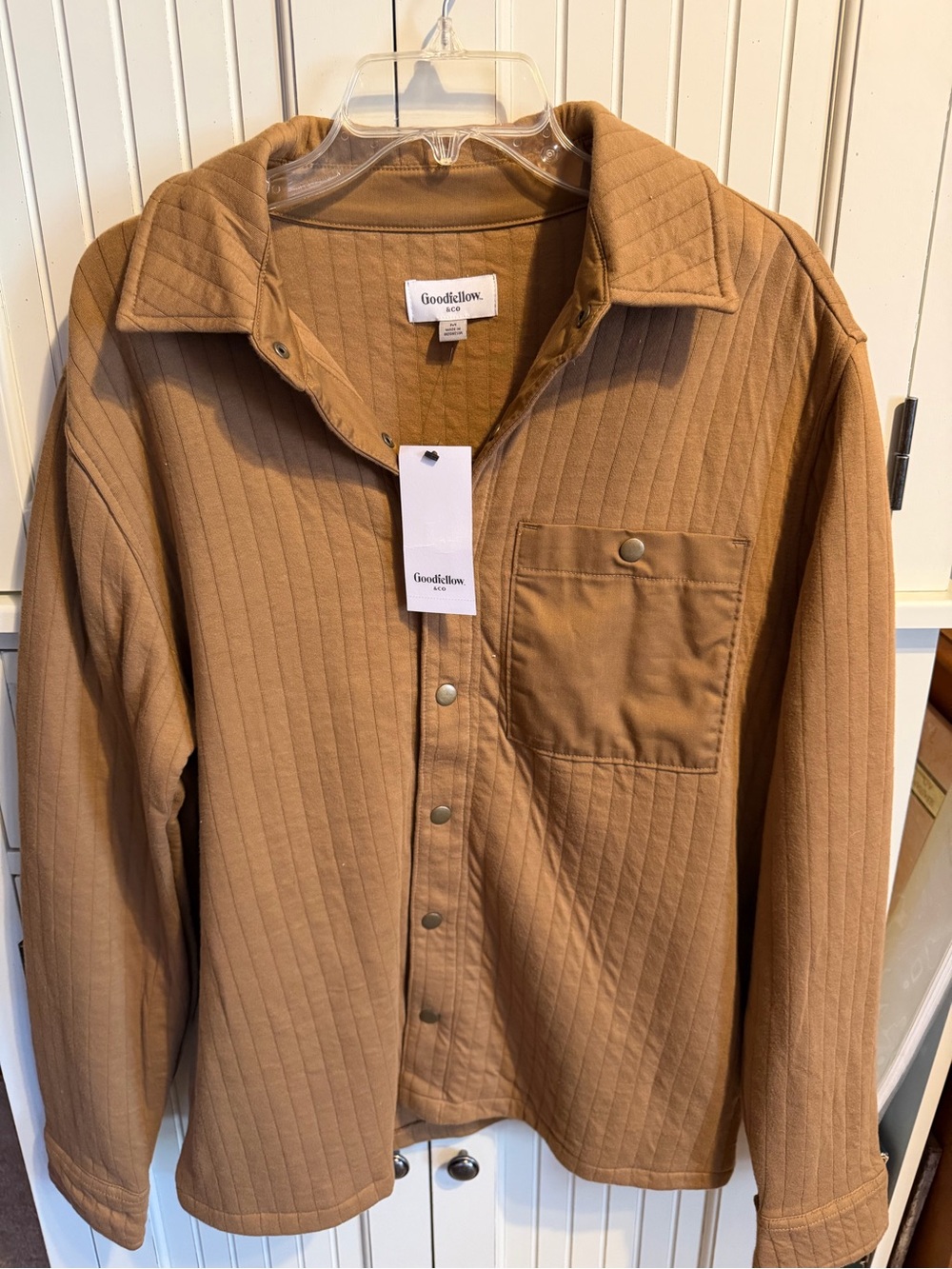 Goodfellow & Co Quilted Shirt Jacket - Caramel Brown